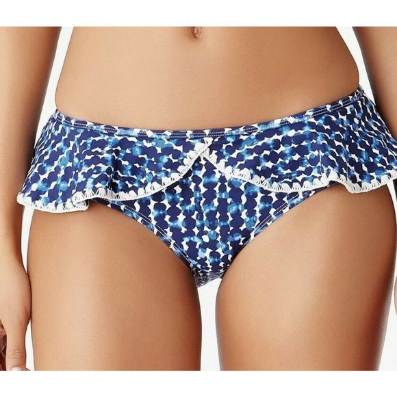 NWT Anne Cole Studio Medium Flounce Around Printed Ruffled Bikini Bottoms Swim - Picture 1 of 9